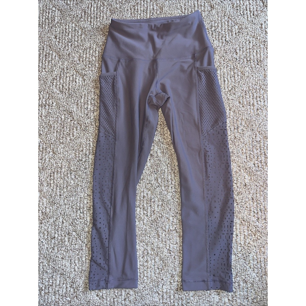 90 Degree by Reflex Womens Activewear Legging Purple High Waisted size XS Pocket